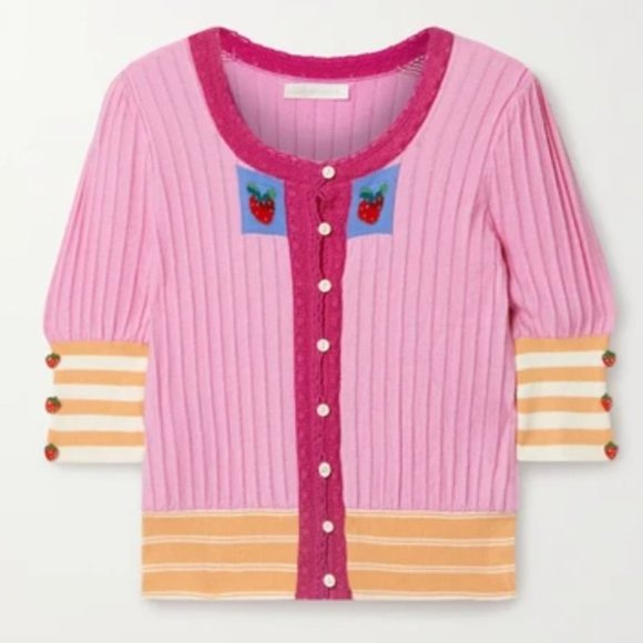 LoveShackFancy Benny Cardigan pink - Picture 3 of 16